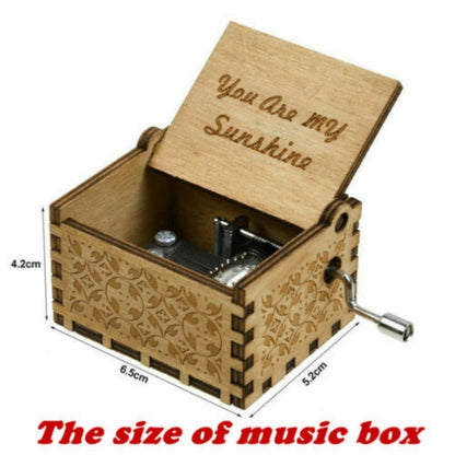 Wooden Hand Crank Music Box