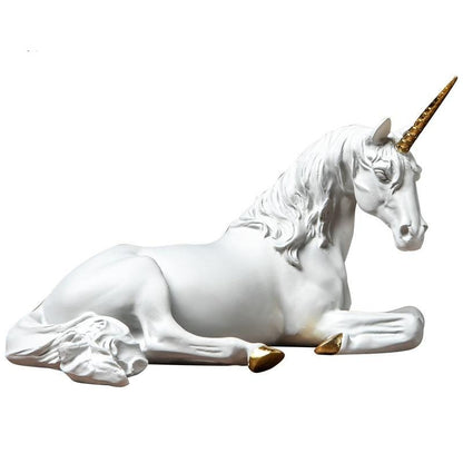 White Unicorn Horse Statue