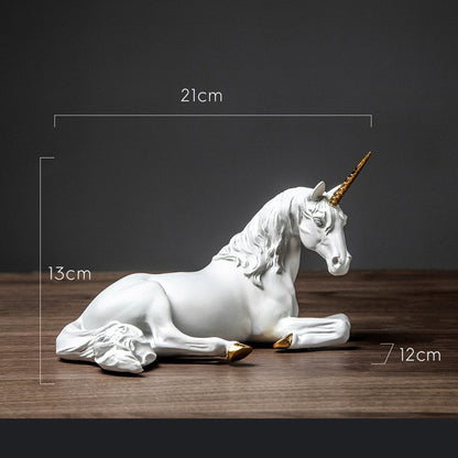 White Unicorn Horse Statue