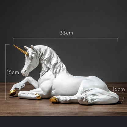 White Unicorn Horse Statue