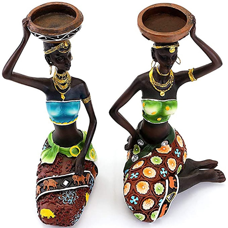 African Figurines Candleholder