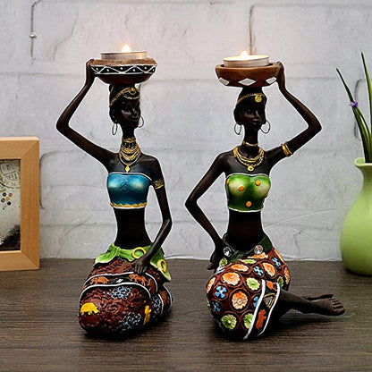 African Figurines Candleholder