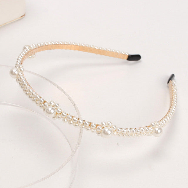 Fashion Pearl Non-Slip Rhinestone Hairbands