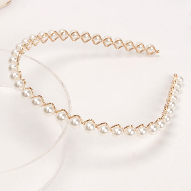 Fashion Pearl Non-Slip Rhinestone Hairbands